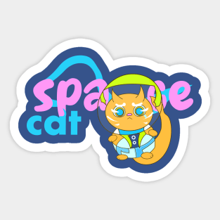 Orange space cat astrocat Sticker